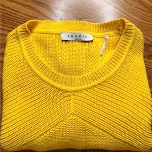 Sandro Vibrant Yellow Ribbed Sweater